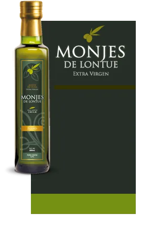 Botella de aceite de oliva Monjes de Lontué Extra Virgen, línea de Don Rafael