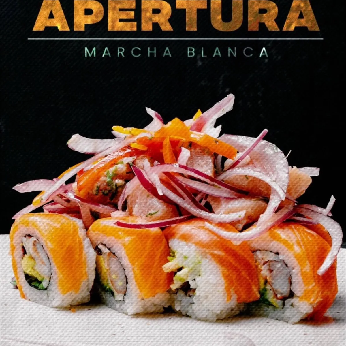 Afiche real de apertura de Andö con sushi y ceviche nikkei