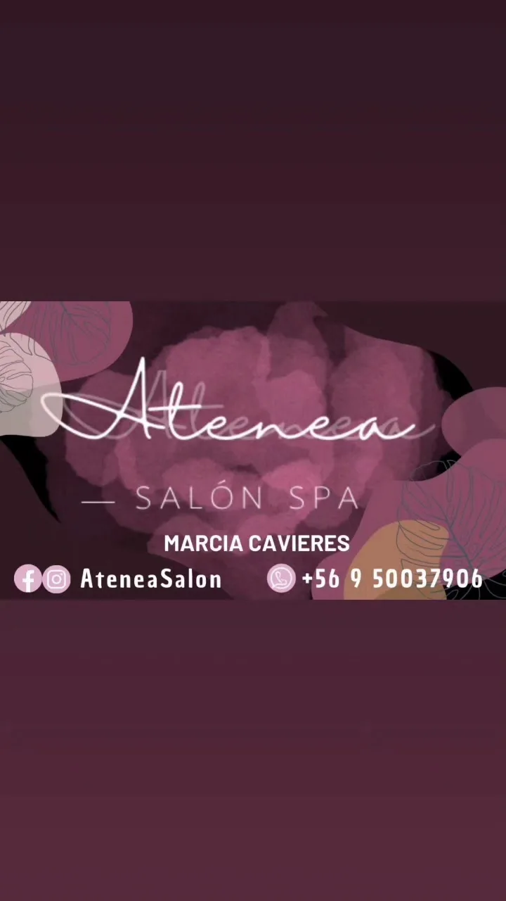 Tarjeta de marca de Atenea Salón Spa de Marcia Cavieres