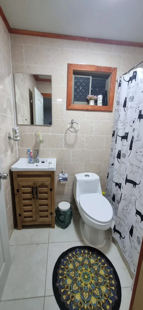 Dormitorio equipado de la cabaña Doña Ángela en Las Lomas, San Clemente
