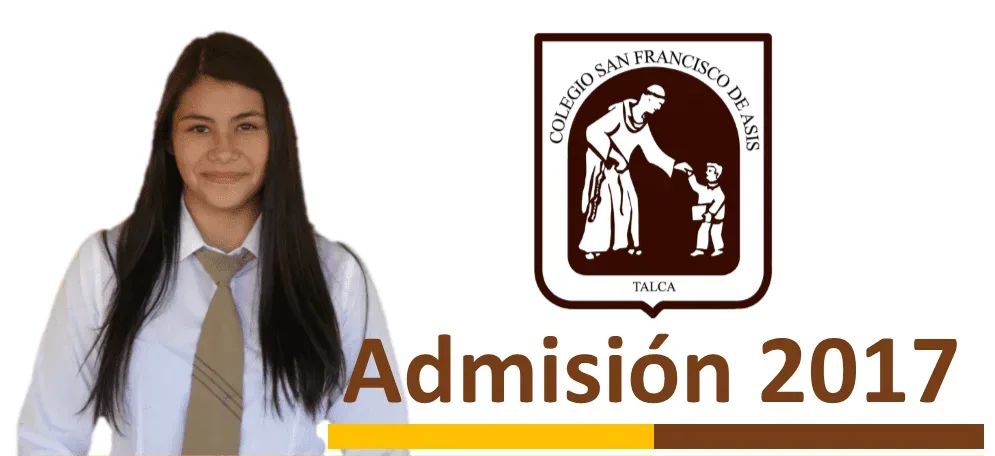 Imagen de admisión del colegio con su insignia franciscana