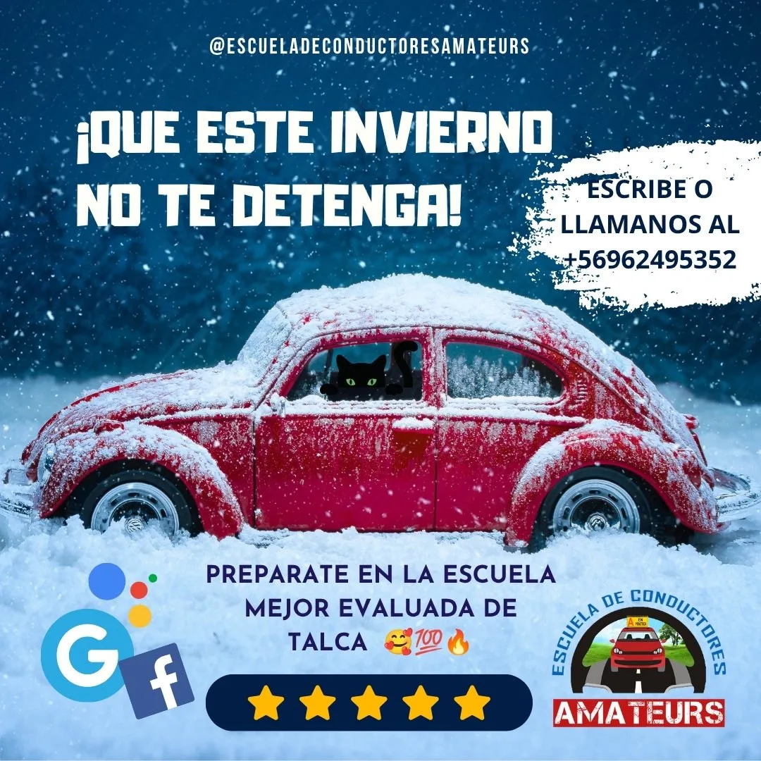 Afiche de campaña de invierno de la Escuela de Conductores Amateurs