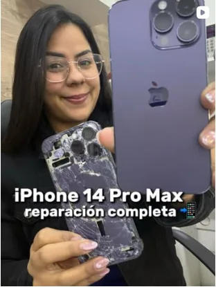 iPhone 14 Pro Max antes y después de su reparación completa en Fix Store