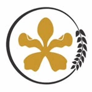 Logo de La Orquídea: orquídea dorada dentro de un círculo con espiga
