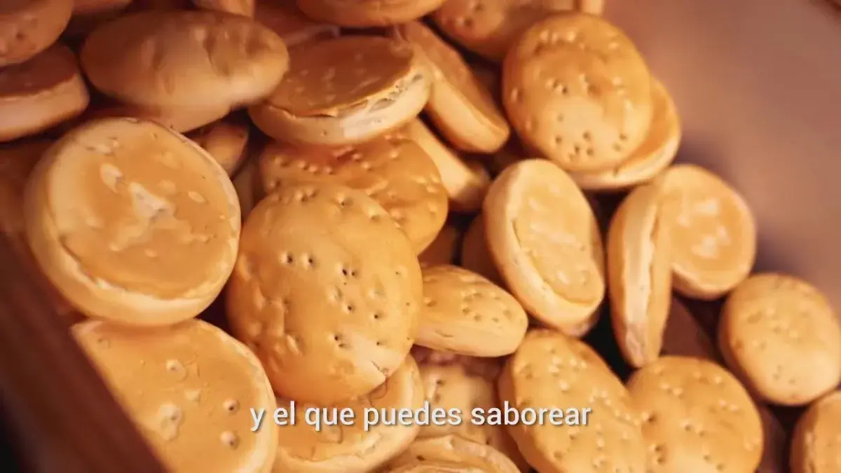 Pan recién salido del horno en la vitrina de la panadería