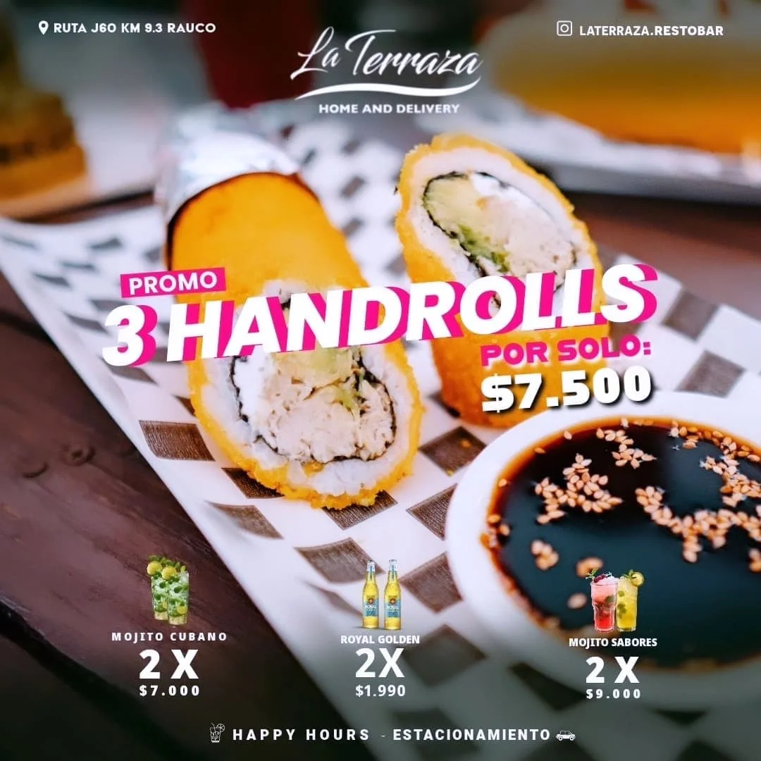 Flyer de la promo de handrolls de La Terraza