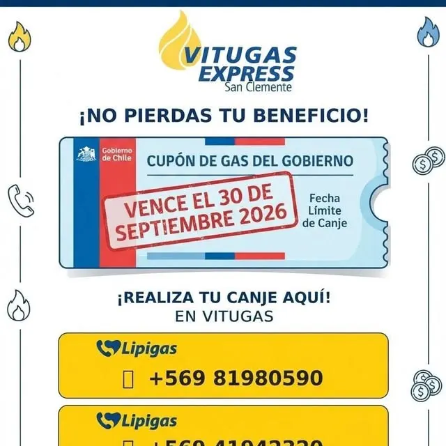 Aviso de Vitugas: Cupón de gas del Gobierno