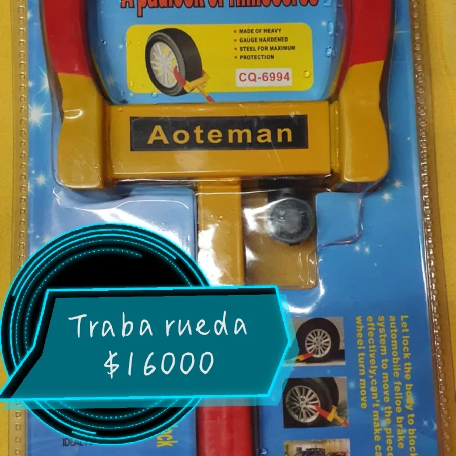 Traba de rueda marca Aoteman en blister amarillo