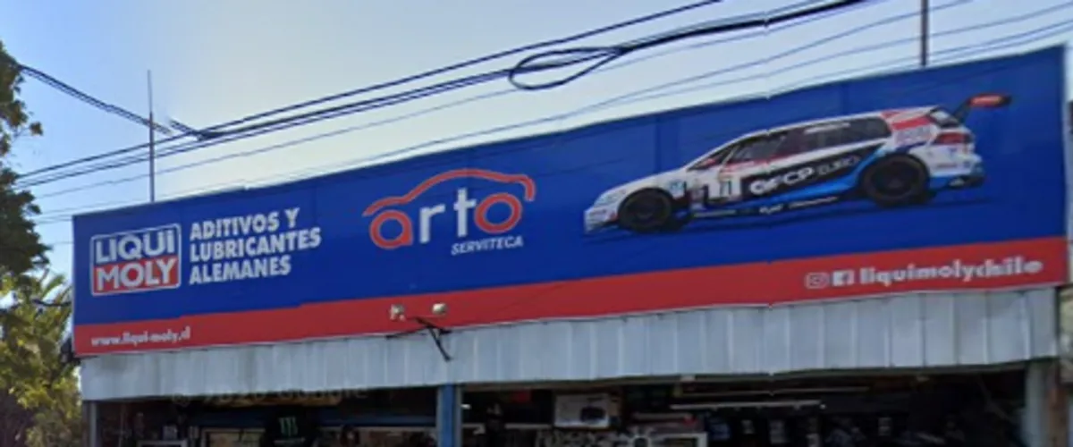 Letrero de arto Serviteca con línea Liqui Moly