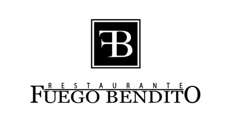Logo de Restaurante Fuego Bendito: monograma FB grabado