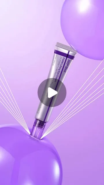 Crema de contorno de ojos Centellian24 PDRN Eye Cream 360 Shot sobre globos lilas