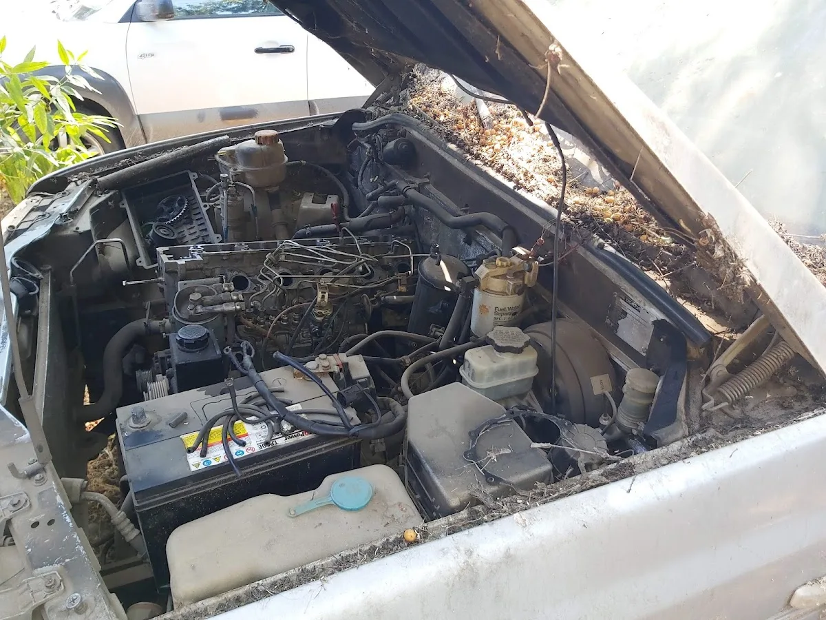 Camioneta con el capó abierto atendida a domicilio por el Taller Móvil en Talca