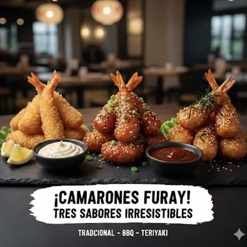 Camarones furay apanados con salsas de la casa