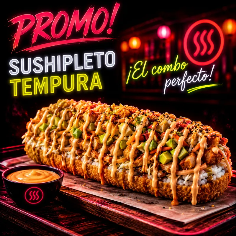 Sushipleto en tempura, el completo de sushi del local