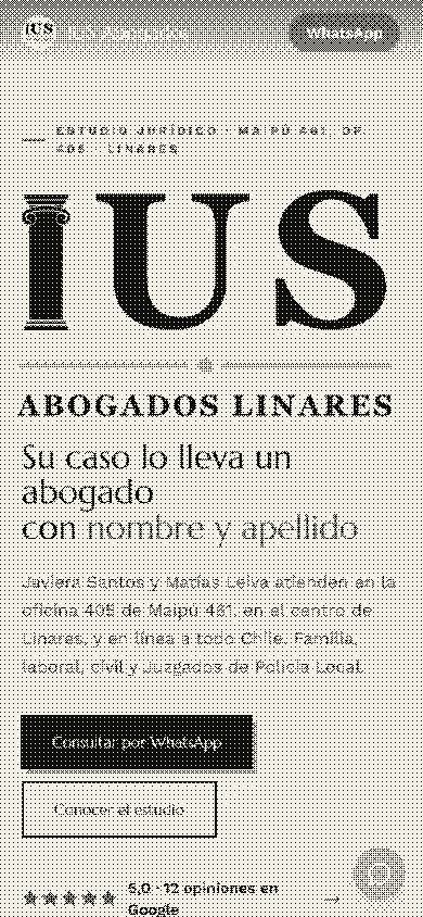 Primer pantallazo en celular del demo de IUS Abogados Linares