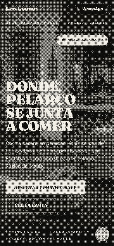 Primer pantallazo en celular del demo de Restobar Los Leones